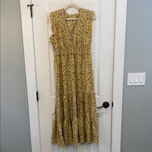 Floral Yellow Sleeveless Dress
